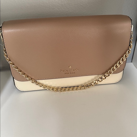 Kate Spade Colorblock Tan and Cream Crossbody Bag - Picture 2 of 10